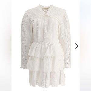 Ulla Johnson White mini eyelot dress